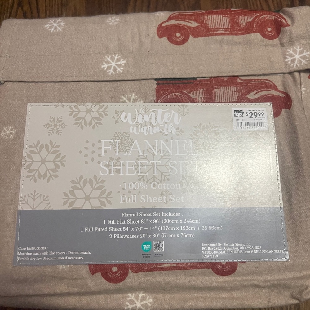 Winter Warmth Flannel Sheet Set with Red Trucks